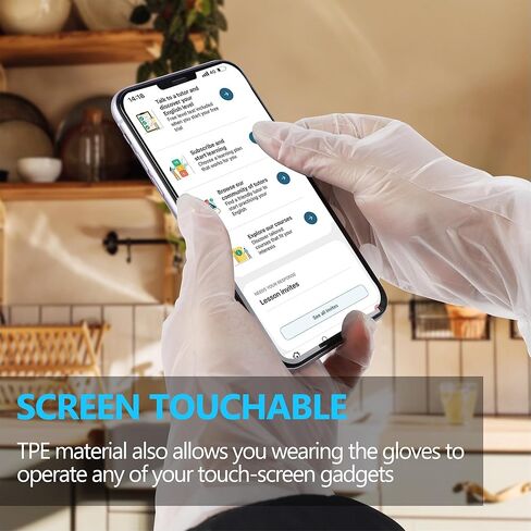 200 قطعة من قفازات Meekear لإعداد الطعام للاستعمال مرة واحدة، قفازات تنظيف آمنة للطعام خالية من اللاتكس، خالية من البيسفينول A، خالية من البودرة، محكمة الغلق بالزيت in Kuwait