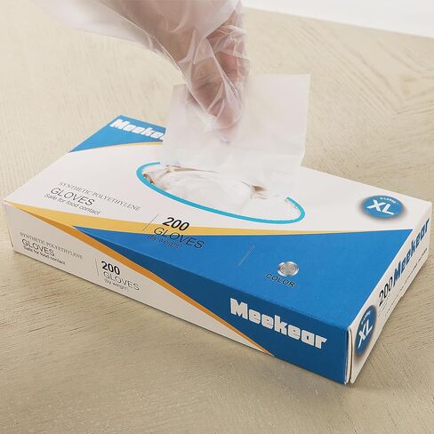 200 قطعة من قفازات Meekear لإعداد الطعام للاستعمال مرة واحدة، قفازات تنظيف آمنة للطعام خالية من اللاتكس، خالية من البيسفينول A، خالية من البودرة، محكمة الغلق بالزيت in Kuwait