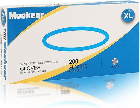200 قطعة من قفازات Meekear لإعداد الطعام للاستعمال مرة واحدة، قفازات تنظيف آمنة للطعام خالية من اللاتكس، خالية من البيسفينول A، خالية من البودرة، محكمة الغلق بالزيت in Kuwait