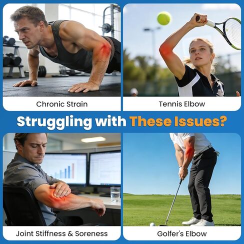 Cordless Elbow Heating Pad for Tendonitis and Tennis Elbow, Elbow Massager for Pain Relief, Rechargeable 5000mAh Battery Heating Pad for Arm, Heated Elbow Brace for Muscle Soreness Joint Pain Relief in Kuwait