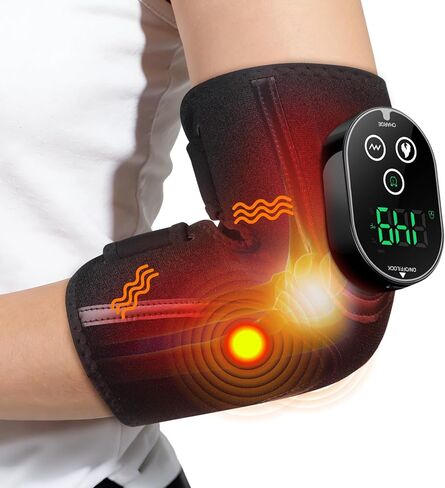 Cordless Elbow Heating Pad for Tendonitis and Tennis Elbow, Elbow Massager for Pain Relief, Rechargeable 5000mAh Battery Heating Pad for Arm, Heated Elbow Brace for Muscle Soreness Joint Pain Relief in Kuwait