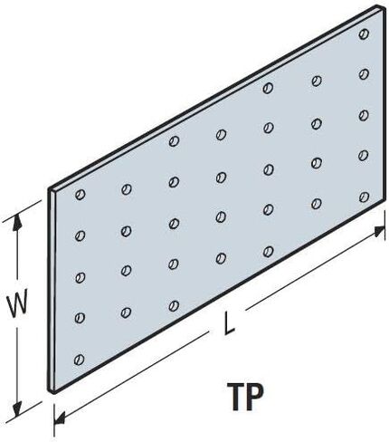 Simpson Strong-Tie 5" L x 1-13/16"W 20 Ga Tie Plate, Steel, Gray, Between Surfaces Mount, Pack of 60 in Saudi Arabia