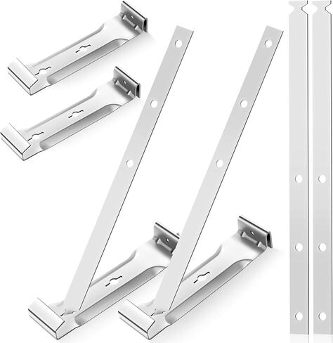 SHENLIU 25 Sets Aluminum Roof Gutter Hangers 5 Inch with Straps, Durable Strong Roof Gutter Support Brackets for Fixing Without Eaves Ideal for Aluminum and Steel Gutters in Saudi Arabia