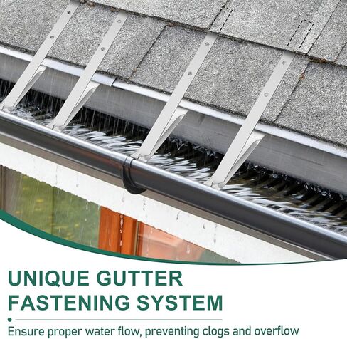 SHENLIU 25 Sets Aluminum Roof Gutter Hangers 5 Inch with Straps, Durable Strong Roof Gutter Support Brackets for Fixing Without Eaves Ideal for Aluminum and Steel Gutters in Saudi Arabia