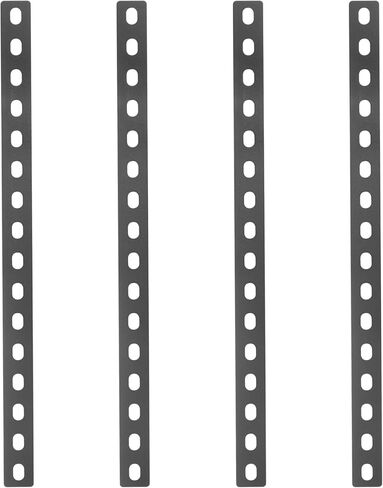 GBGS 4 Pack 16" Black Mending Plate,Slotted Slightly Flat Straight Brace Brackets,1/8" Thick in Saudi Arabia