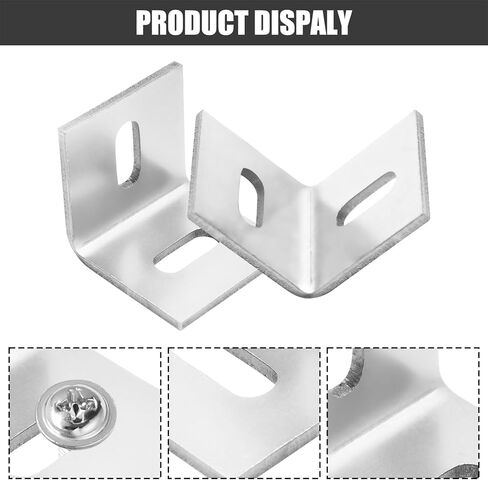 Biaungdo 20 Pcs Heavy Duty Table Top Fasteners, Silver Z Clips Fastener Connector, Adjustable Corner Braces Right Angle L Brackets for Table Tops, Shelves, Desk, Chairs, Repairing Furniture in Saudi Arabia