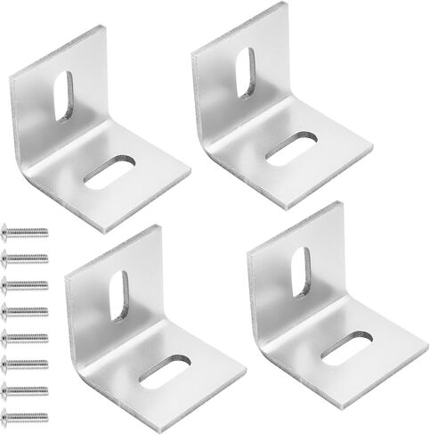 Biaungdo 20 Pcs Heavy Duty Table Top Fasteners, Silver Z Clips Fastener Connector, Adjustable Corner Braces Right Angle L Brackets for Table Tops, Shelves, Desk, Chairs, Repairing Furniture in Saudi Arabia