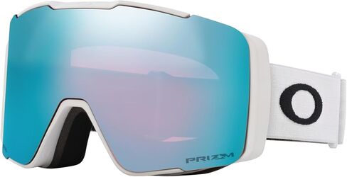 نظارات Oakley Line Miner Pro Low Bridge Fit Snow Goggle، حزام أبيض غير لامع مع عدسة Prizm Snow Sapphire Iridium، مقاس متوسط in Saudi Arabia