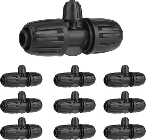1/2 Inch to 1/4 Inch Drip Irrigation Reducing Tee Fittings,10-Pack,1/2 Inch to 1/4 Inch Drip Irrigation Parts,Barbed Lock Nut Reducer 3 Way Connectors in Saudi Arabia