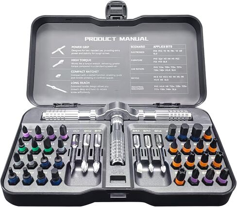 مجموعة مفك براغي بسقاطة 42 في 1، مجموعة مفك براغي مغناطيسية قوية مقاومة للصدأ مع حقيبة تخزين ممتازة، مجموعة مفك براغي بسقاطة لتجميع الأثاث وتفكيكه، والنظارات، وإصلاح الهواتف الذكية in Kuwait