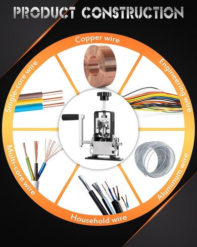 آلة تقشير الأسلاك اليدوية، 2 في 1 تعمل بمثقاب/آلة تقشير الأسلاك اليدوية، لخردة النحاس 0.06 بوصة - 1 بوصة (1.5 ~ 25 مم)، أداة تجريد الأسلاك لإعادة تدوير كابل النحاس بنفسك (أسود) in Kuwait