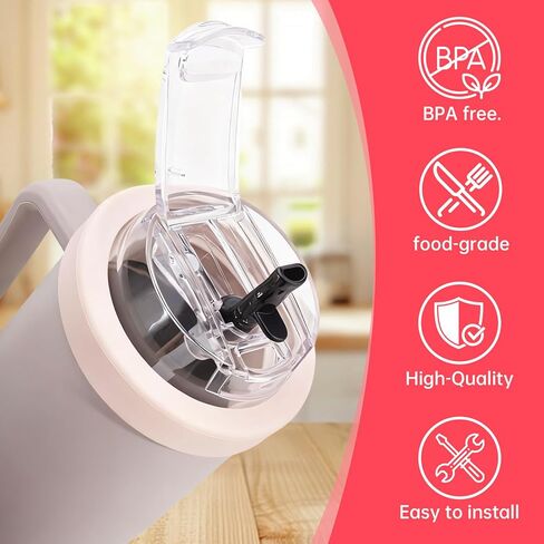 40 OZ Replacement Lid for Brumate - Leakproof Flip Straw Lid Compatible with Brumate 40 oz Tumbler, Removable Straw Design,Dustproof Cover Leak Proof (White) in Saudi Arabia