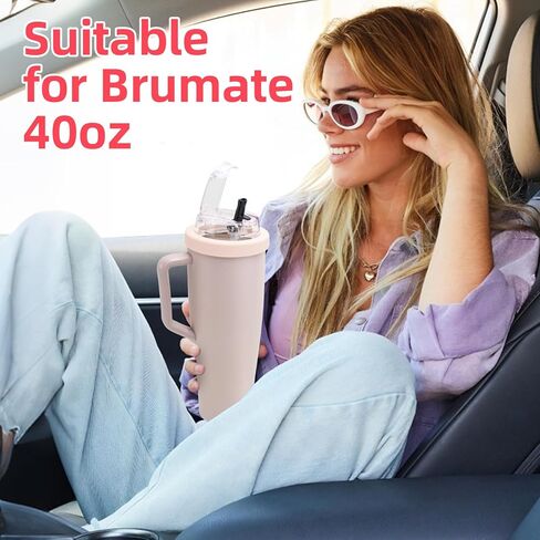 40 OZ Replacement Lid for Brumate - Leakproof Flip Straw Lid Compatible with Brumate 40 oz Tumbler, Removable Straw Design,Dustproof Cover Leak Proof (White) in Saudi Arabia