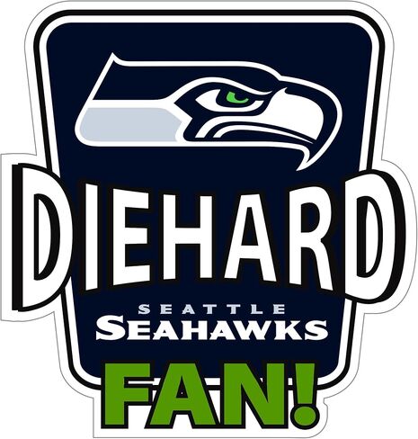 Siskiyou Sports NFL Seattle Seahawks Die-Hard Fan Auto Decal, Team Colors, One Size in Saudi Arabia