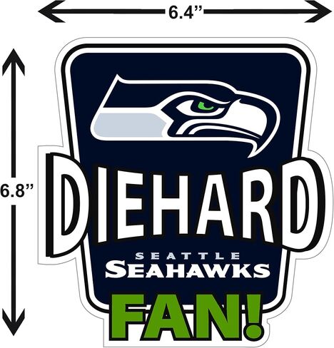 Siskiyou Sports NFL Seattle Seahawks Die-Hard Fan Auto Decal, Team Colors, One Size in Saudi Arabia