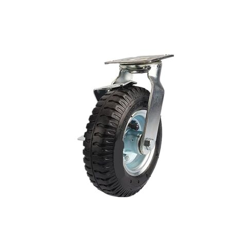 1 piece Heavy Duty 8 inch Inflatable Rubber casters with Brakes Trolley Luggage Trolley Wheels in Saudi Arabia