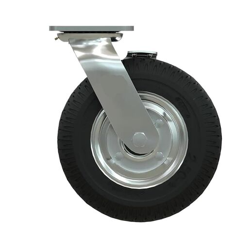 1 piece Heavy Duty 8 inch Inflatable Rubber casters with Brakes Trolley Luggage Trolley Wheels in Saudi Arabia