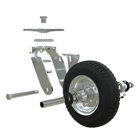 1 piece Heavy Duty 8 inch Inflatable Rubber casters with Brakes Trolley Luggage Trolley Wheels in Saudi Arabia