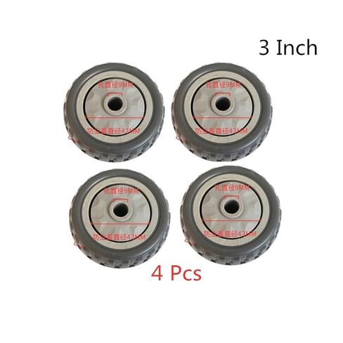 (4 Pack) 3 Inch Polyurethane Gray Thermal Wheel Wear Resistant Cart Dual Bearings in Saudi Arabia