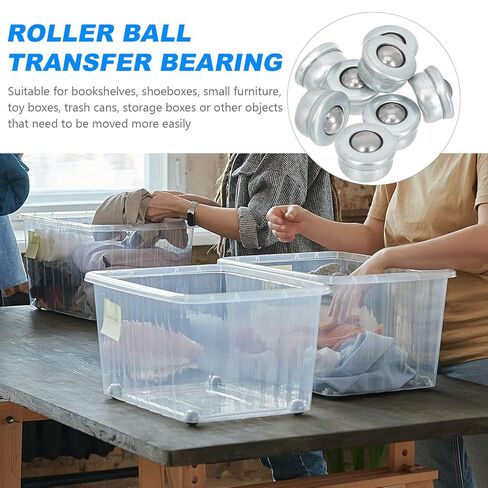 HEMOTON 8pcs Carbon Steel Ball Transfer Bearing Casters Replacement Roller Wheels for Furniture, Industrial Universal Swivel Caster Rollers Suitable for Conveyor Stands and Load Transfer in Saudi Arabia
