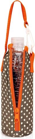 Linkidea Disposable Water Bottle Sleeve Compatible with Smartwater 16.9/20Fl Oz, Evian 16.9Fl Oz, Insulated Cooler Plastic Bottled Water Cover Holder with Zipper (1 Pack/Coffee & Orange) in Saudi Arabia