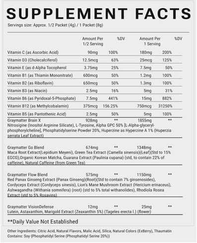 Graymatter Bright Mind Nootropic Powder (6 Travel Packets Variety Pack: Cacao, Tangerine, Strawberry Lemon) – Plant-Based Energy & Focus Drink Mix, Adaptogens & Vitamins, Sugar-Free Daily Supplement in Saudi Arabia