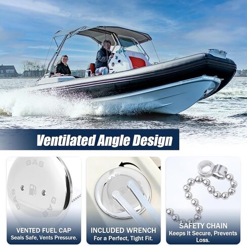 0540DPG99A استبدال غطاء غاز القارب مع حلقة O لأنظمة تعبئة سطح السفينة 0540 0541 0556 0557 وGrady 263، لمنفذ تعبئة تهوية زاوية 1-1/2 - يتضمن سلسلة ثابتة ومفتاح ربط in Kuwait