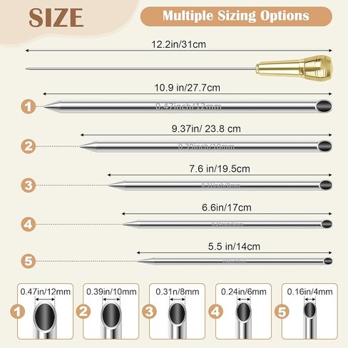 Rope Splicing Tool Includes 5 Sizes（1/4, 5/16", 3/8",7/16",1/2"） with Pusher & Storage Bag, Ropes FID Kit for Double Boat/Climbing Ropes Rapid Recovery-Coldairsoap Stainless Steel FID Splicing Tools in Saudi Arabia
