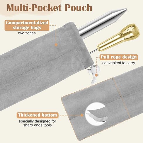 Rope Splicing Tool Includes 5 Sizes（1/4, 5/16", 3/8",7/16",1/2"） with Pusher & Storage Bag, Ropes FID Kit for Double Boat/Climbing Ropes Rapid Recovery-Coldairsoap Stainless Steel FID Splicing Tools in Saudi Arabia