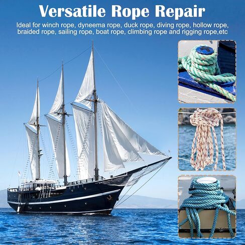 Rope Splicing Tool Includes 5 Sizes（1/4, 5/16", 3/8",7/16",1/2"） with Pusher & Storage Bag, Ropes FID Kit for Double Boat/Climbing Ropes Rapid Recovery-Coldairsoap Stainless Steel FID Splicing Tools in Saudi Arabia