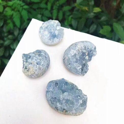 5Pcs 50-70g Natural Celestite Cluster Raw Quartz Blue Crystal Gemstone Specimens in Saudi Arabia