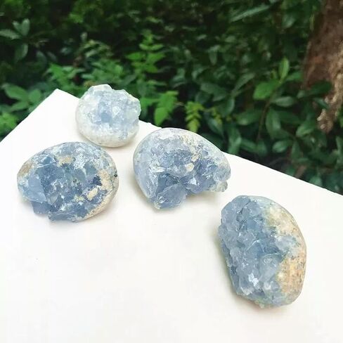 5Pcs 50-70g Natural Celestite Cluster Raw Quartz Blue Crystal Gemstone Specimens in Saudi Arabia