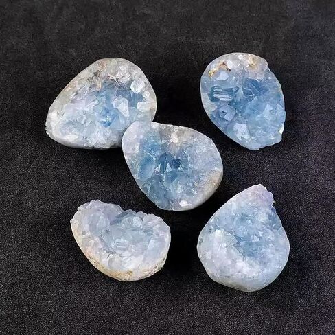 5Pcs 50-70g Natural Celestite Cluster Raw Quartz Blue Crystal Gemstone Specimens in Saudi Arabia