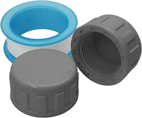 12Pcs 1/2Inch PVC Sprinkler Caps PVC Pipe Fittings, Grey Sturdy Cap Plug Adapters Compatible, Easy Install Sprinkler Cap for Plumbing Applications/DIY Projects(with Sealing Tape) in Saudi Arabia