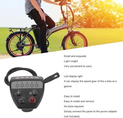 Electric Bike LED Display, Speed Controller Smart Lightweight 24v 36v 48v Water 5pin Speed Controller LED Display Panel for Mid Drive Motor in Saudi Arabia