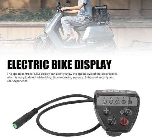 Electric Bike LED Display, Speed Controller Smart Lightweight 24v 36v 48v Water 5pin Speed Controller LED Display Panel for Mid Drive Motor in Saudi Arabia