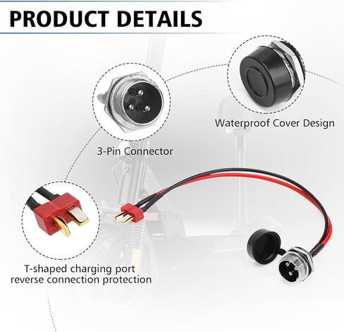 Electric Scooter Charging Port with Waterproof Cover for Kugoo M4,M4Pro Electric Scooter, Silicone Sleeve Charging Port Connector in Saudi Arabia