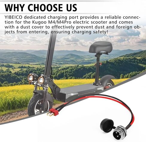 Electric Scooter Charging Port with Waterproof Cover for Kugoo M4,M4Pro Electric Scooter, Silicone Sleeve Charging Port Connector in Saudi Arabia