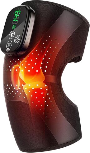 BAISEMAIN Knee Massager with Heat, Heating Pad for Knee Shoulder Elbow Pain Relief, Cordless Heated Knee Brace for Arthritis with Massage, Gray in Saudi Arabia