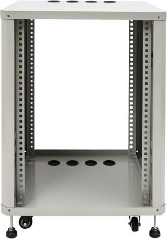 18U Server Rack with Wheels&Leveling Feet, Freestanding Rolling Open Frame IT Network Server Cabinet Rack Shelf for Audio Video Music Recording Computer AV Data & IT Equipment,Up to 300 Lbs Load,Grey in Saudi Arabia
