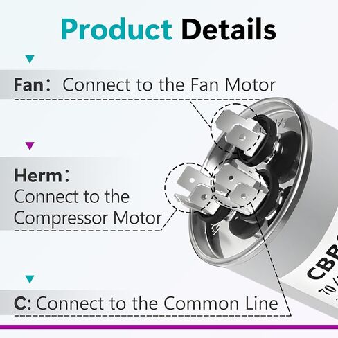 استبدال مكثف 27L556 لمكثفات تشغيل محرك التيار المتردد GE 70/7.5 uF MFD 370V/450VAC، 27L556/27L556BZ3، مكثف تشغيل مزدوج للمحرك المستدير للمكثف، مضخة حمام السباحة in Kuwait