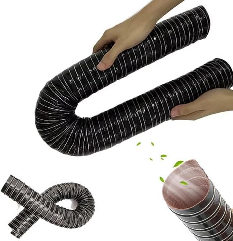 High-Temperature Silicone Brake Exhaust Duct Hose, Flexible Air Ducting for Automotive Cooling, Available in 2in, 3in, 4in, 5in Sizes (Black, 1m/3.3ft, 70mm) in Saudi Arabia