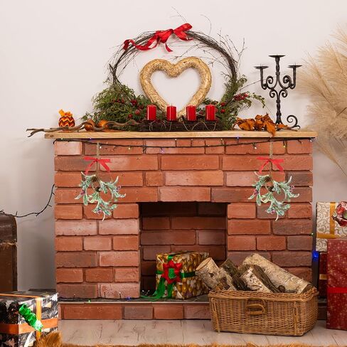 MYUPDALIN Artificial Mistletoe Ornament with Red Bow - Christmas Decoration for Indoor Party (2 Pieces) in Kuwait