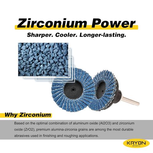 KRYON 2" Mini Flap Discs 30 Pcs, Zirconia Abrasive Type R Quick Change, 2 Inch Sanding Discs for Die Grinder, Grinding Blending Rust Removal Weld Cleanup, P40 P60 P80 with 1 Pad Holder in Saudi Arabia