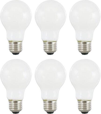 لمبة الإضاءة سيلفانيا LED TruWave Natural Series A19، ما يعادل 40 وات، كفاءة 5.5 وات، قابلة للتعتيم، 450 لومن، متجمد 2700 ك، أبيض ناعم - 6 عبوات (40816) in Kuwait