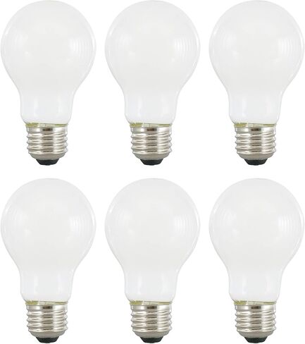 لمبة الإضاءة سيلفانيا LED TruWave Natural Series A19، ما يعادل 40 وات، كفاءة 5.5 وات، قابلة للتعتيم، 450 لومن، متجمد 2700 ك، أبيض ناعم - 6 عبوات (40816) in Kuwait