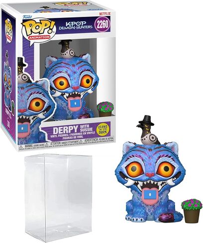 Derpy with Sussie #2260 (Glow) KPOP Demon Hunters Funko POP! Animation Figurine Bundle with HOFSM Protector Case in Saudi Arabia