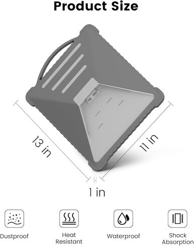 غطاء واقعي Mwin Starlink Mini ، علبة سيليكون سائلة من STARLINK MINI مع مقبض مريح ، غطاء كامل مقاوم للخدش ، تصميم حافة متموج لطبق هوائي Starlink (رمادي) in Kuwait