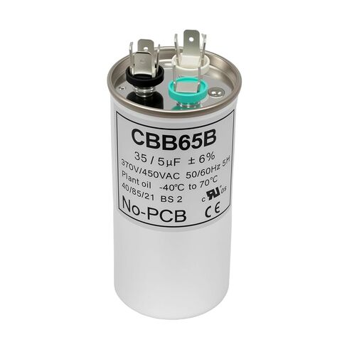 35+5 فائق التوهج 35/5 MFD ±6% 370/450 VAC CBB65 AC مكثف، تشغيل مزدوج مكثف مستدير لمحرك مكثف مكيف الهواء أو مكثف بارد مستقيم in Kuwait