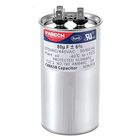 80uF 80MFD CBB65B Run Start Round Capacitor 80 uF MFD 370V or 450V CBB65 A/C Air Conditioner Capacitors 370VAC 440VAC 450VAC ±6% 50/60Hz for AC in Kuwait